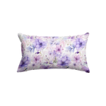 Mulberry Silk Queen pillowcase in a purple  floral print on a white background