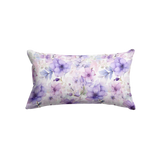Mulberry Silk Queen pillowcase in a purple  floral print on a white background