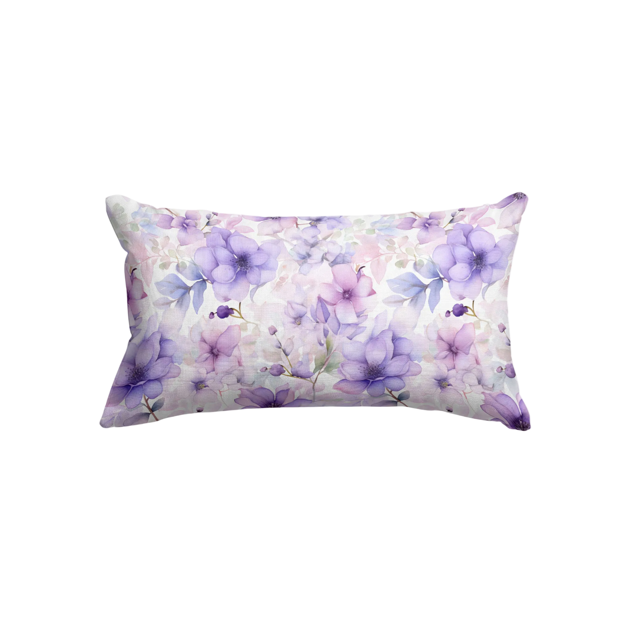 Mulberry Silk Queen pillowcase in a purple  floral print on a white background