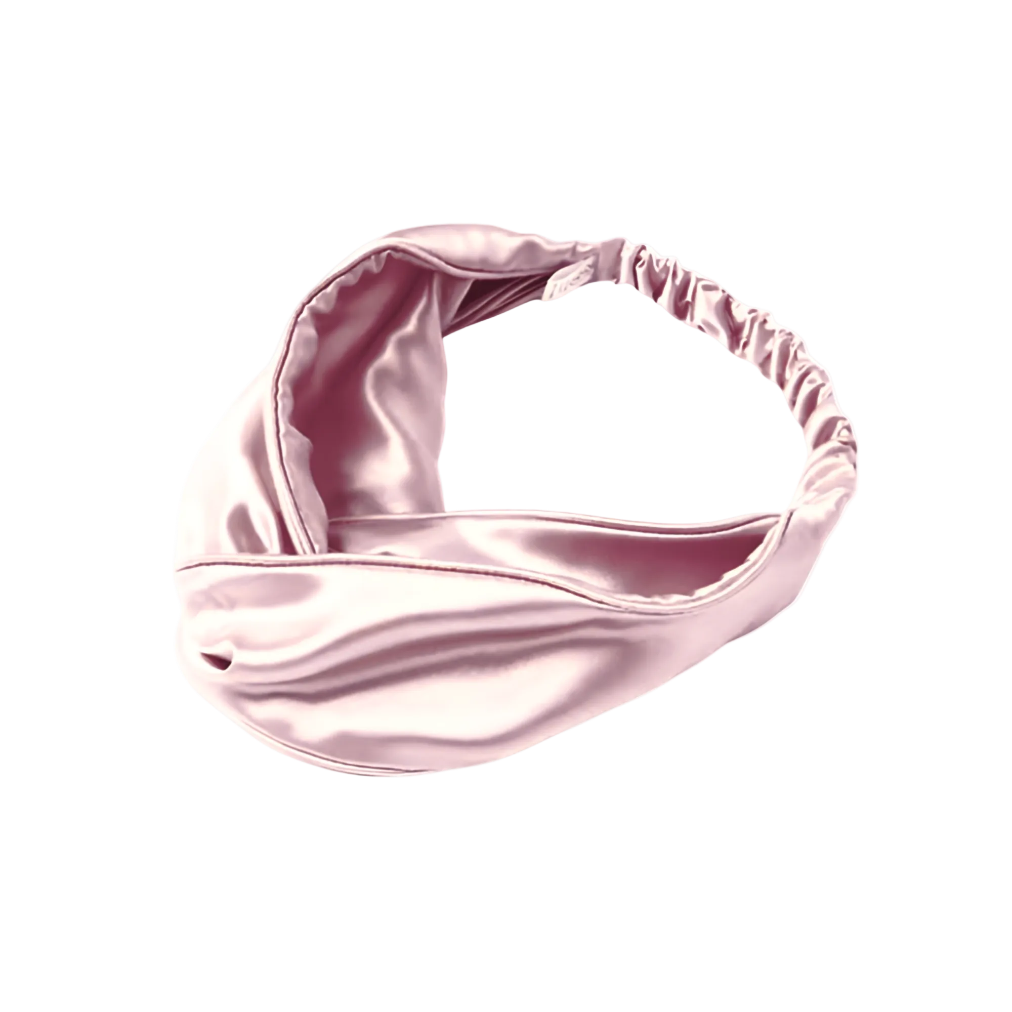Rose Pink silk knot headband on a white background