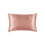 Mulberry Silk Queen pillowcase in a Rose Gold color on a white background