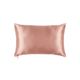 Mulberry Silk Queen pillowcase in a Rose Gold color on a white background