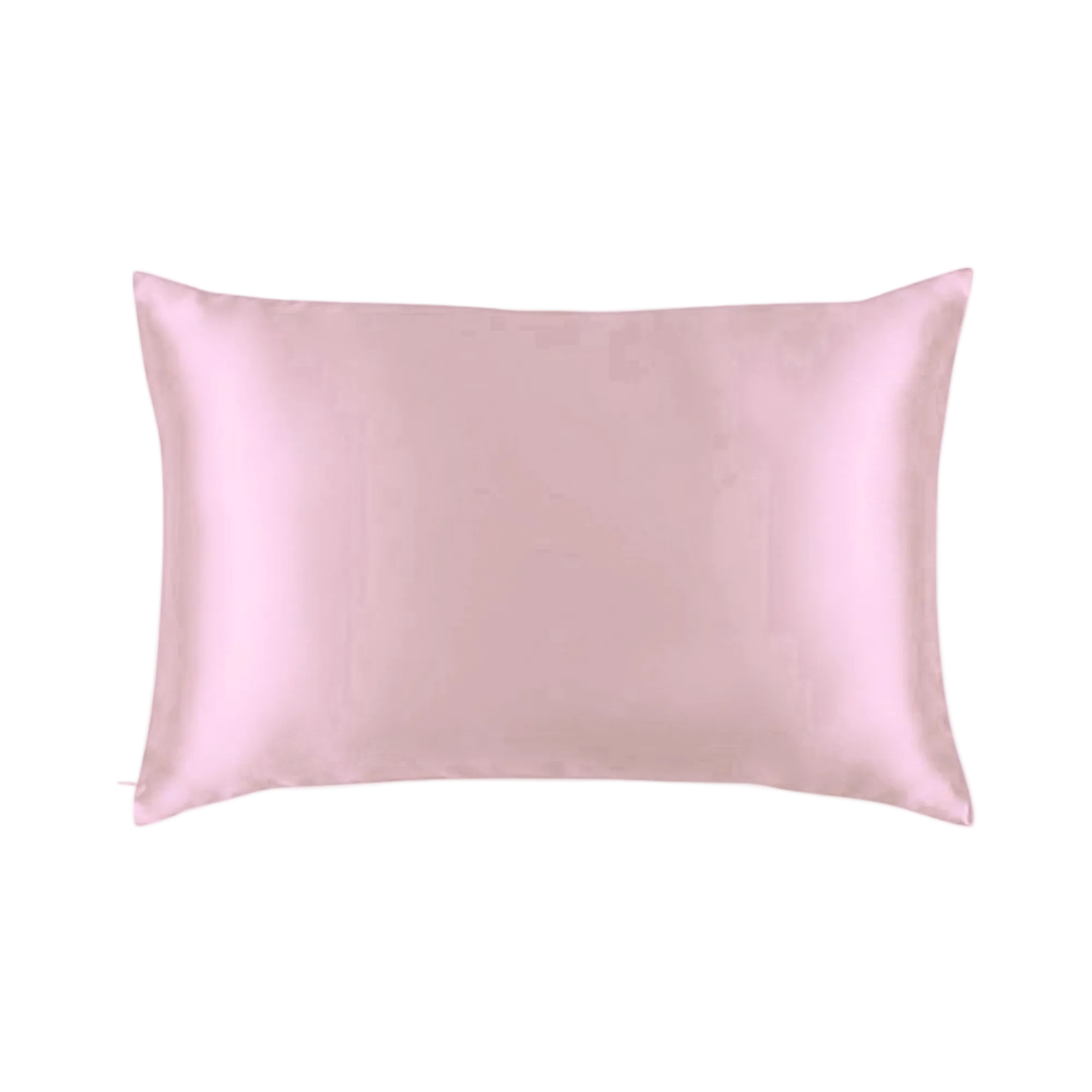 Mulberry Silk Queen pillowcase in a rose pink color on a white background