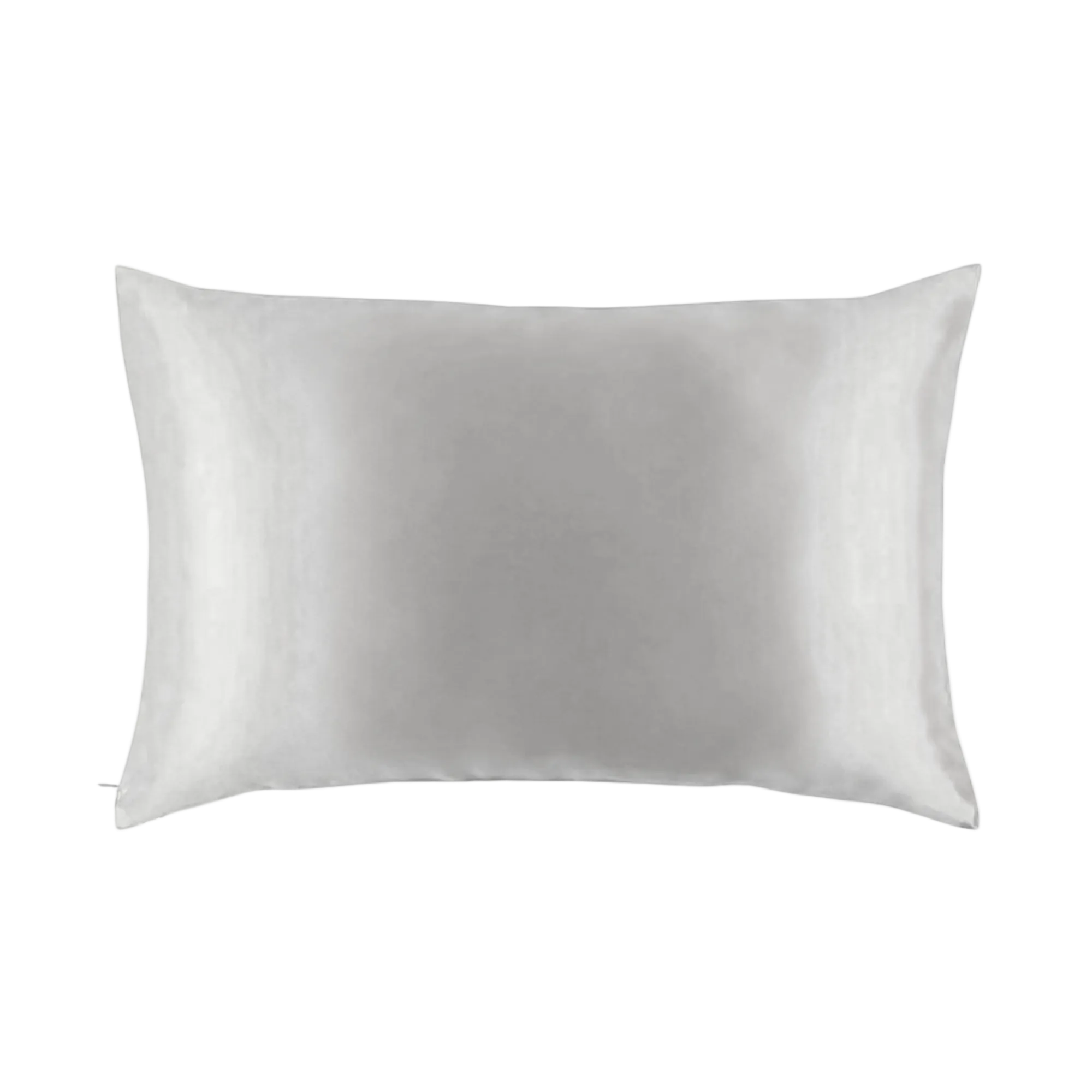Mulberry Silk Queen pillowcase in a silver color on a white background