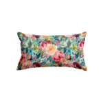 Mulberry Silk Queen pillowcase in a teal floral print on a white background
