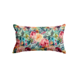 Mulberry Silk Queen pillowcase in a teal floral print on a white background