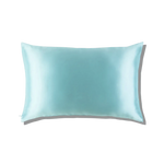 Mulberry Silk Queen pillowcase in a  teal color on a white background
