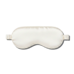 White Ivory silk sleep / eye mask on a white background