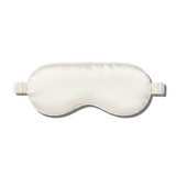 White Ivory silk sleep / eye mask on a white background