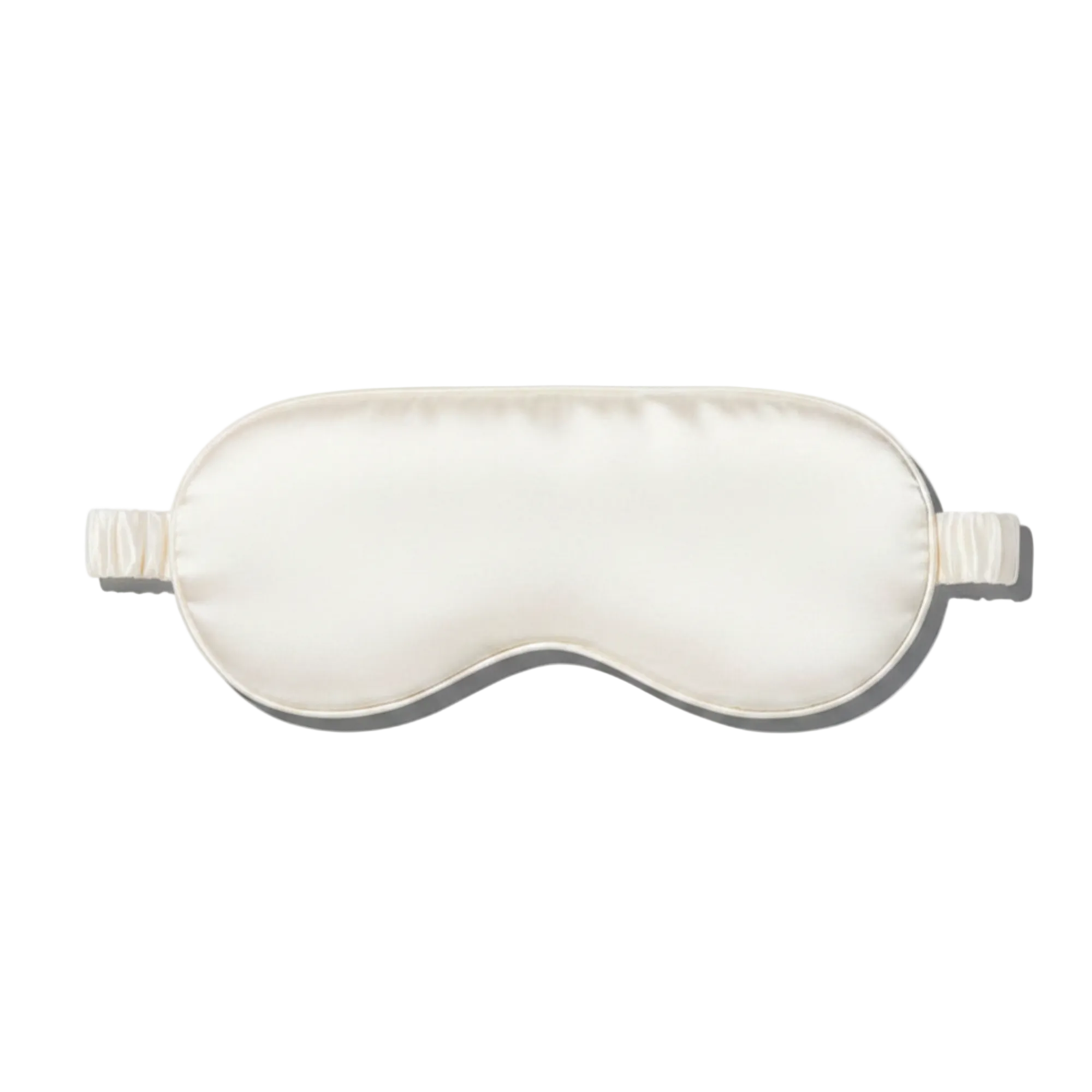 White Ivory silk sleep / eye mask on a white background