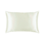 Mulberry Silk Queen pillowcase in a white ivory color on a white background