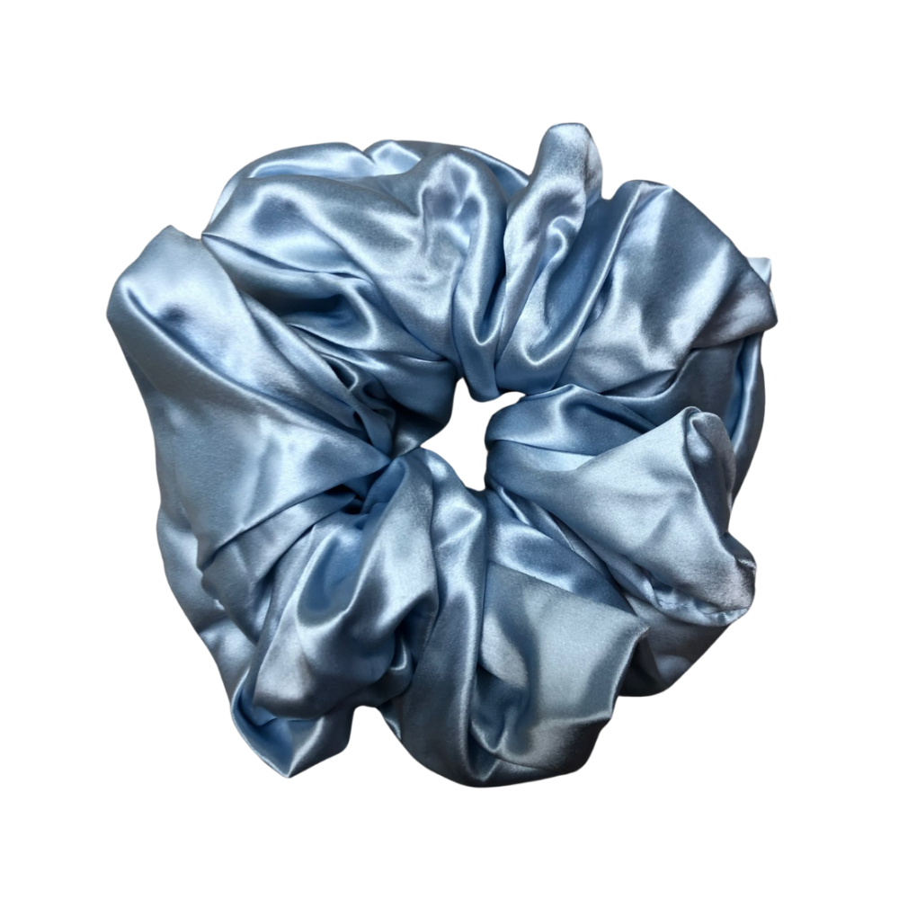 Cinderella Blue Brindy Exclusive Mulberry Silk Scrunchie - 7.5cm