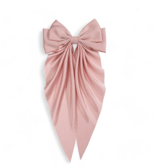 Pink satin Hair Bow clip